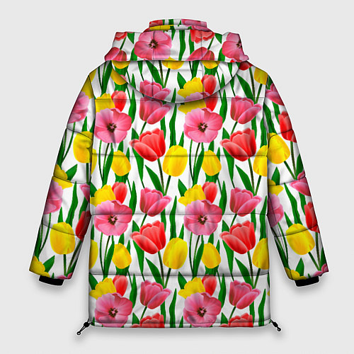 Женская зимняя куртка Colorful tulips / 3D-Светло-серый – фото 2