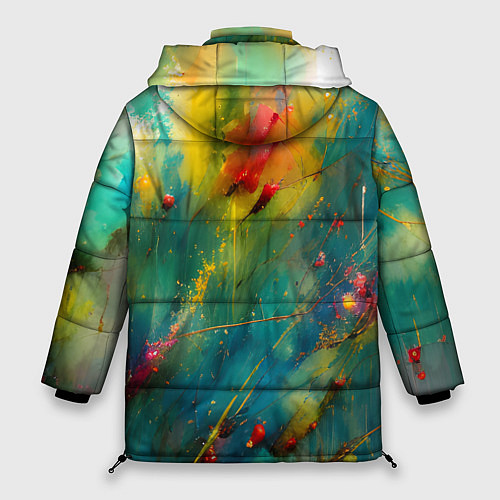 Женская зимняя куртка Абстрактные мазки краски / 3D-Черный – фото 2