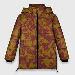 Куртка зимняя женская Бордово-горчичные пятна, цвет: 3D-черный