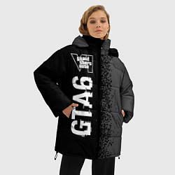 Куртка зимняя женская GTA6 glitch на темном фоне по-вертикали, цвет: 3D-черный — фото 2
