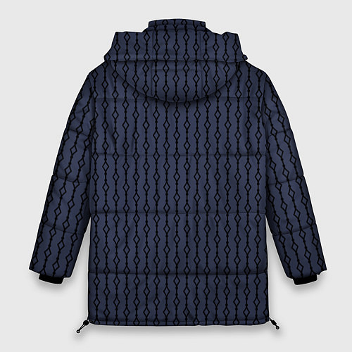 Женская зимняя куртка Чёрный узор на серо-синем / 3D-Светло-серый – фото 2