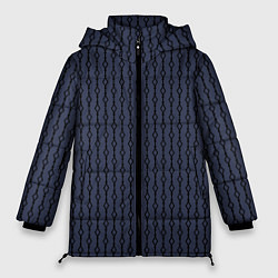Куртка зимняя женская Чёрный узор на серо-синем, цвет: 3D-светло-серый