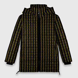 Куртка зимняя женская Чёрный и золотые цепочки, цвет: 3D-черный
