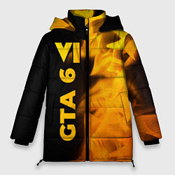Куртка зимняя женская GTA 6 - gold gradient по-вертикали, цвет: 3D-черный