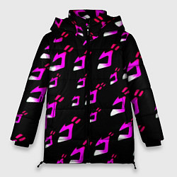 Женская зимняя куртка JoJos Bizarre neon pattern logo