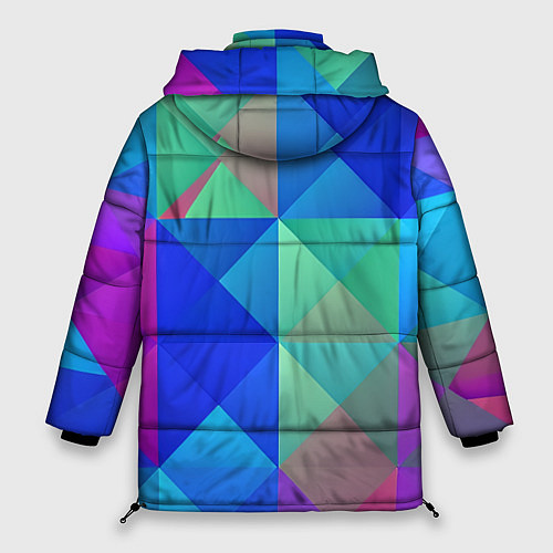 Женская зимняя куртка Разноцветные фигуры / 3D-Красный – фото 2