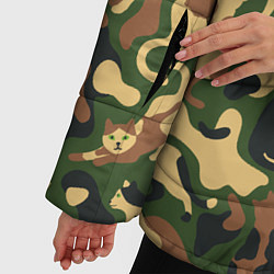 Куртка зимняя женская Коты и кошки - камуфляж, цвет: 3D-черный — фото 2