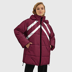 Куртка зимняя женская Бордовая кофта костюм Марата - слово пацана сериал, цвет: 3D-красный — фото 2