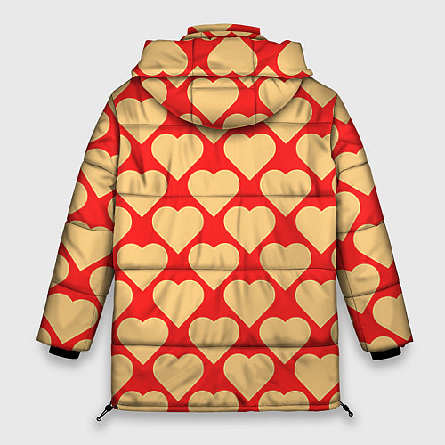 Женская зимняя куртка Охристые сердца / 3D-Черный – фото 2