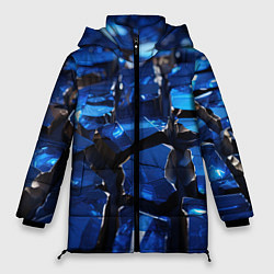 Женская зимняя куртка Синие яркие кубики