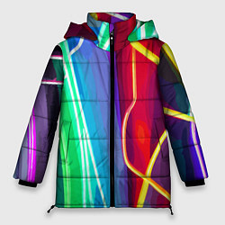 Женская зимняя куртка Абстрактные цветные полосы - композиция