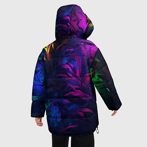 Женская зимняя куртка Абстрактный камуфляж в кислотных абстрактных пятна / 3D-Светло-серый – фото 4