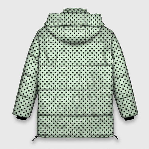 Женская зимняя куртка Светло-салатовый паттерн маленькие звёздочки / 3D-Светло-серый – фото 2
