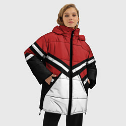 Куртка зимняя женская Советский спорт с полосами, цвет: 3D-красный — фото 2