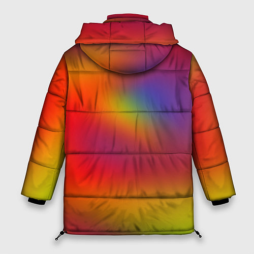 Женская зимняя куртка Цвета радуги радужный фон / 3D-Черный – фото 2