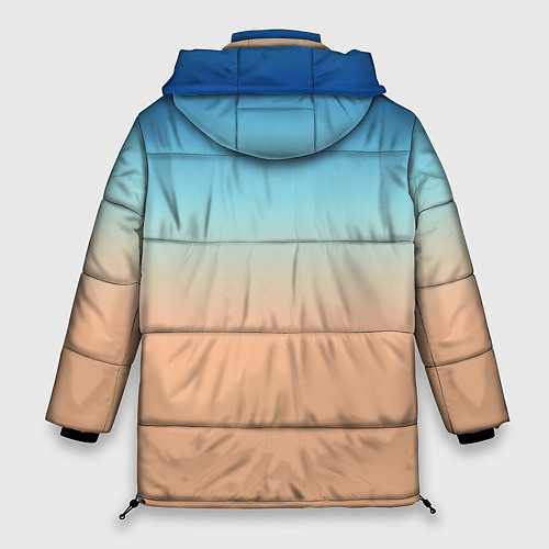 Женская зимняя куртка Сине-бежевый градиент / 3D-Черный – фото 2