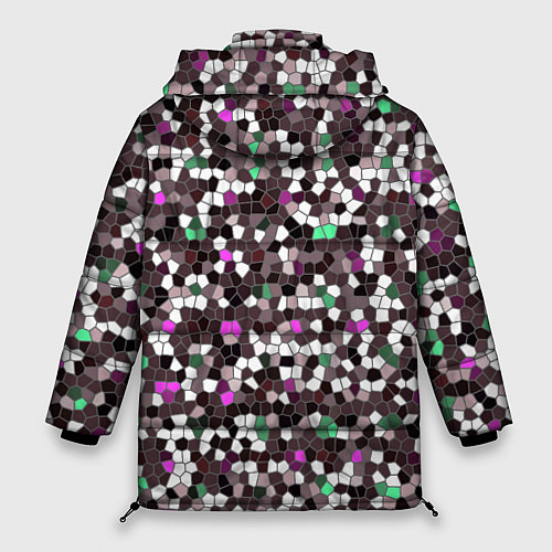 Женская зимняя куртка Мозаика бордо / 3D-Светло-серый – фото 2