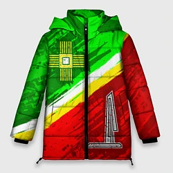 Куртка зимняя женская Флаг Зеленограадского АО, цвет: 3D-красный