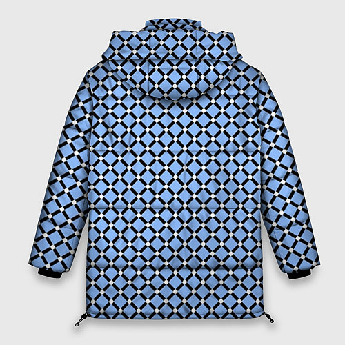 Женская зимняя куртка Паттерн сетка голубой / 3D-Светло-серый – фото 2