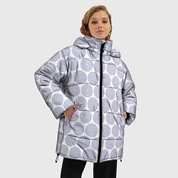 Куртка зимняя женская Ретро круги контурные, цвет: 3D-черный — фото 2