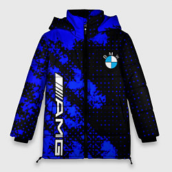 Куртка зимняя женская BMW sport amg colors blue, цвет: 3D-светло-серый