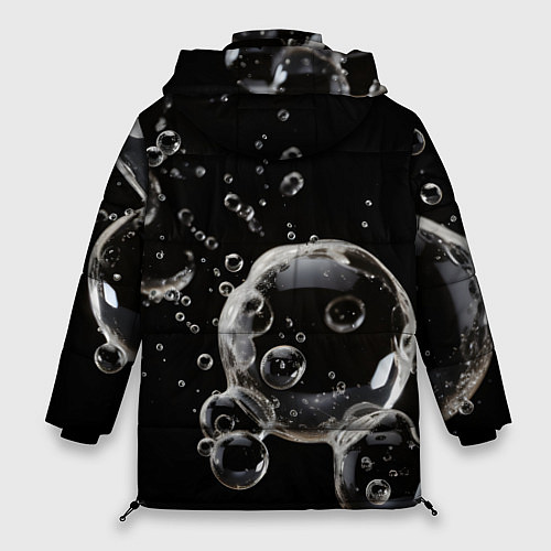 Женская зимняя куртка Пузыри на черном / 3D-Светло-серый – фото 2