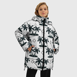 Куртка зимняя женская Пальма и ромб, цвет: 3D-черный — фото 2