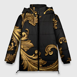 Женская зимняя куртка Лепнина золотые объемные узоры