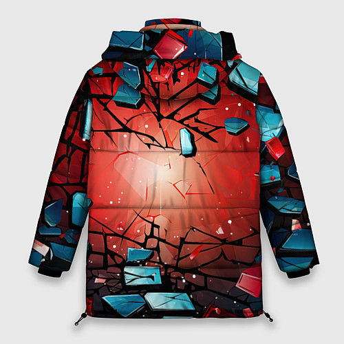 Женская зимняя куртка Взрыв камне абстракция / 3D-Черный – фото 2