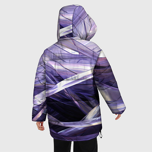 Женская зимняя куртка Фиолетовые прозрачные полосы / 3D-Светло-серый – фото 4
