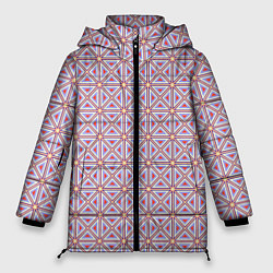 Куртка зимняя женская Геометричный паттерн розовый, цвет: 3D-светло-серый