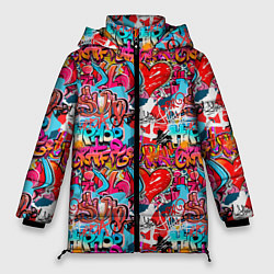 Куртка зимняя женская Hip Hop Graffiti, цвет: 3D-красный