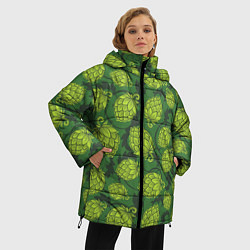 Куртка зимняя женская Хмельные шишки, цвет: 3D-светло-серый — фото 2