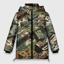 Куртка зимняя женская Контр Страйк - милитари стиль, цвет: 3D-светло-серый
