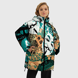 Куртка зимняя женская Криптавалюта с маской Виндетта, цвет: 3D-черный — фото 2