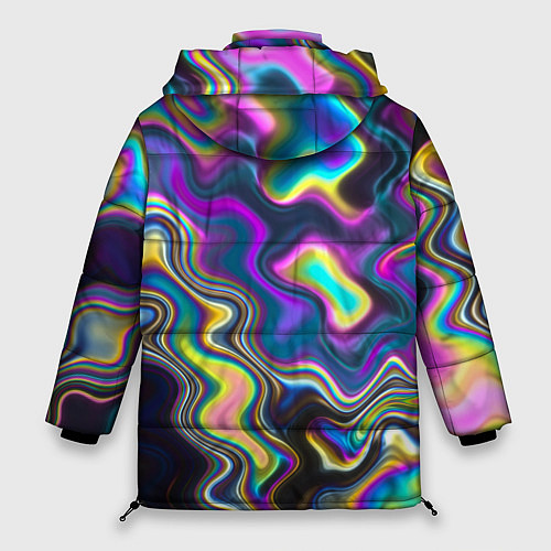 Женская зимняя куртка Волнистые абстрактные волны / 3D-Черный – фото 2