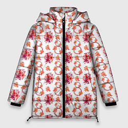 Женская зимняя куртка 8 марта праздничные цветы