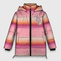 Куртка зимняя женская Рука-Вещь: текстура свитера Энид из сериала Уэнсде, цвет: 3D-черный