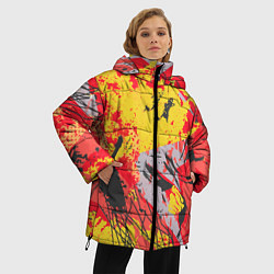 Куртка зимняя женская Abstractionism pattern, цвет: 3D-красный — фото 2