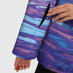 Куртка зимняя женская Абстрактная вода живописная, цвет: 3D-черный — фото 2