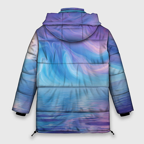 Женская зимняя куртка Абстрактное небо и водная гладь / 3D-Светло-серый – фото 2