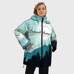 Куртка зимняя женская Горный Алтай пейзаж, цвет: 3D-черный — фото 2