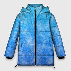 Куртка зимняя женская Дым на голубом фоне, цвет: 3D-черный