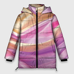 Куртка зимняя женская Нежный розовый и желтый, цвет: 3D-черный