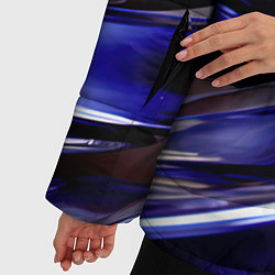 Куртка зимняя женская Синие и белые полосы абстракции, цвет: 3D-светло-серый — фото 2