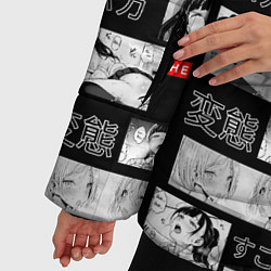 Куртка зимняя женская Ahegao hentai, цвет: 3D-светло-серый — фото 2