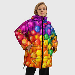 Куртка зимняя женская Разноцветные шарики, цвет: 3D-черный — фото 2