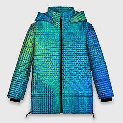 Куртка зимняя женская Синусоидные волны из квадратиков, цвет: 3D-светло-серый