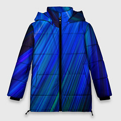 Куртка зимняя женская Неоновые синии линии, цвет: 3D-красный