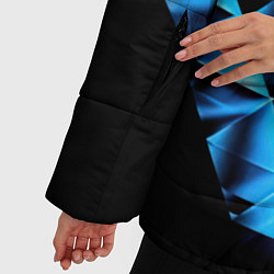 Куртка зимняя женская Синие абстрактные ромбики, цвет: 3D-светло-серый — фото 2